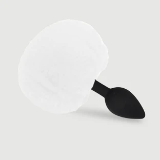 Plug Anal de Silicona Cola de Conejito para Principiantes - Blanco