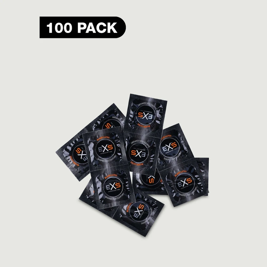 Exs Schwarze Latex-Kondome - 100 Stück