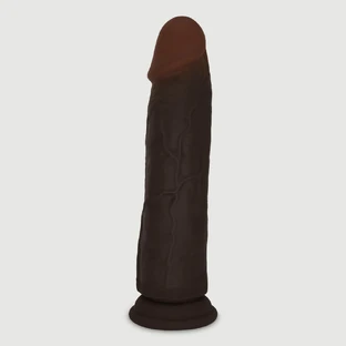 Luis 19 cm Dubbellaagse Silicone Ultra Realistische Dildo met Zuignap - Zwart