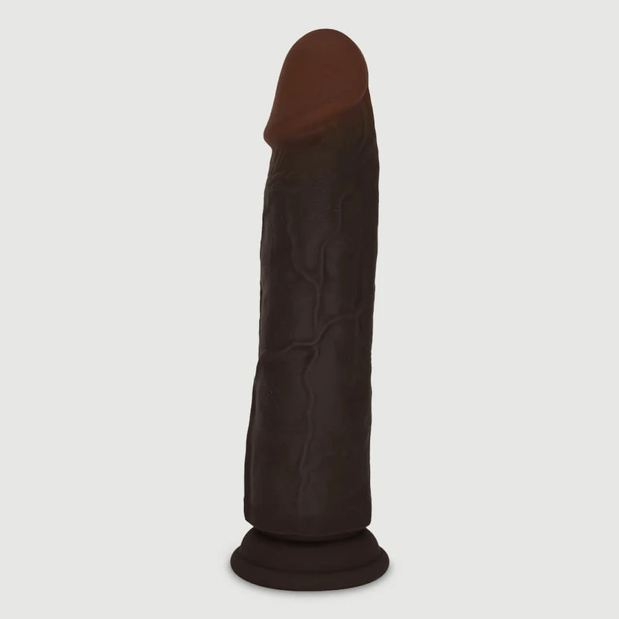 Luis 19 cm Dubbellaagse Silicone Ultra Realistische Dildo met Zuignap - Zwart