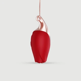 Mini Vibrador de Silicona Líquida Luxury Rose Necklace - Rojo