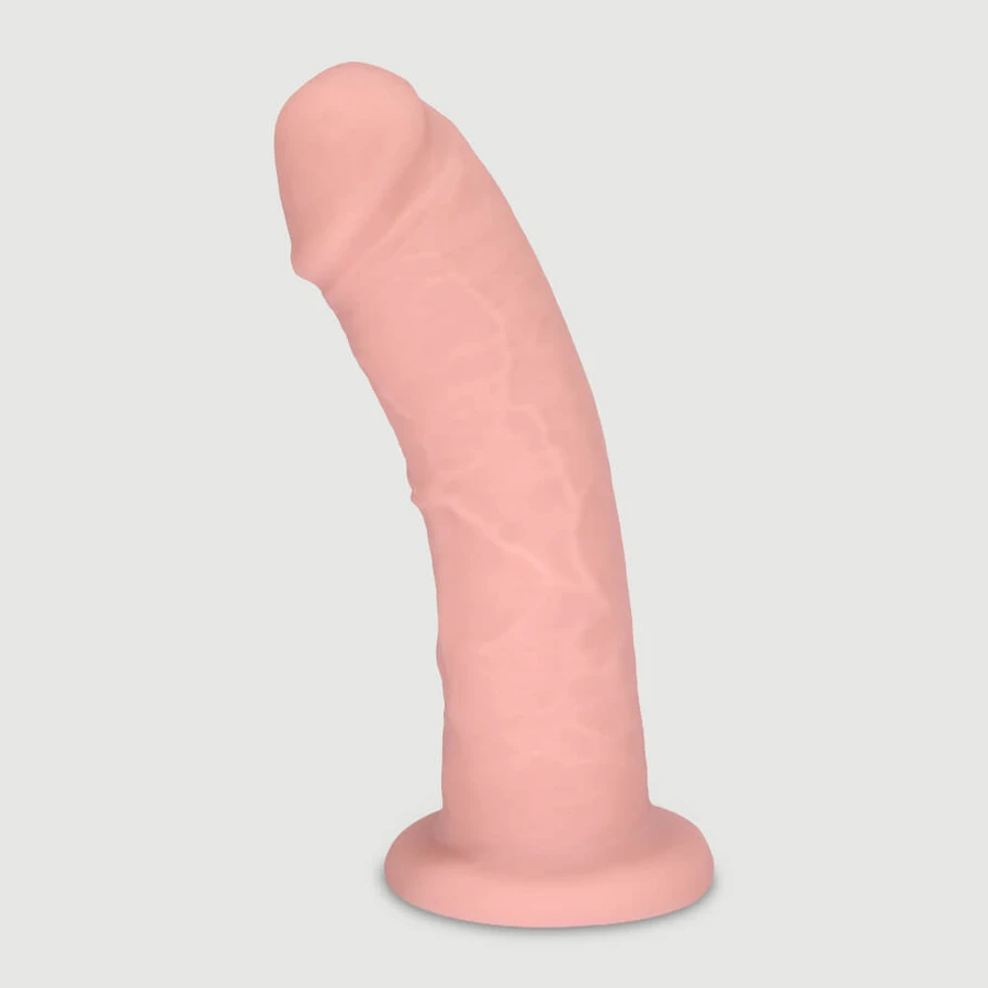 Sirius 23 cm gebogener, realistischer Silikon-Dildo mit Saugnapf - fleischfarben