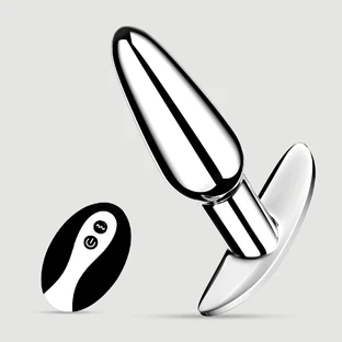 Danika Metal Butt Plug vibrant télécommandé - Argent