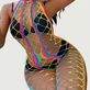 Halter Sexy Rugloze Mesh Hollow Out Bodystocking - Multicolour - One Size