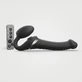 Medium Silicone Multi Orgasm Clitoral Sucking Bendable Strapless Strap On - Black