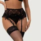 Plus Size Lace Garter Panty - Black - Large/X-Large