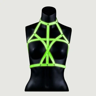 Glow In the Dark Bra Harness - Green/Black - Large/X-Large