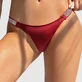 Tanga Sexy Love Letter Rhinestones G String Diamonds Tanga Cintura Baja - Rojo - Talla Única