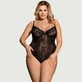 Glamour Underwire Hollywood Sheer Lace Teddy - Schwarz - Large/X-Large