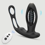 De Prostaat Tickler Interne Bal Siliconen Prostaat Vibrator met Afstandsbediening - Zwart