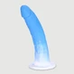 Consolador realista de silicona curvado Arthur 20,5 cm con ventosa - Azul