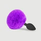 Beginner's Large Silicone Bunny Tail Butt Plug - Purple