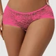 Plus Size Open Crotch Floral Lace Panty - Pink - Large/X-Large