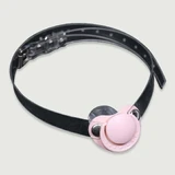 Schnuller Style Knebel mit Lederband & Metallschnalle - Pink
