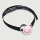 Pacifier Style Gag With Leather Strap &amp; Metal Buckle - Pink