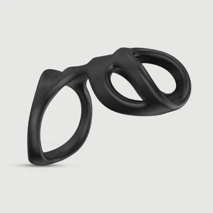 Cock Ring De Silicona Con Funda Ligera Para El Pene - Negro