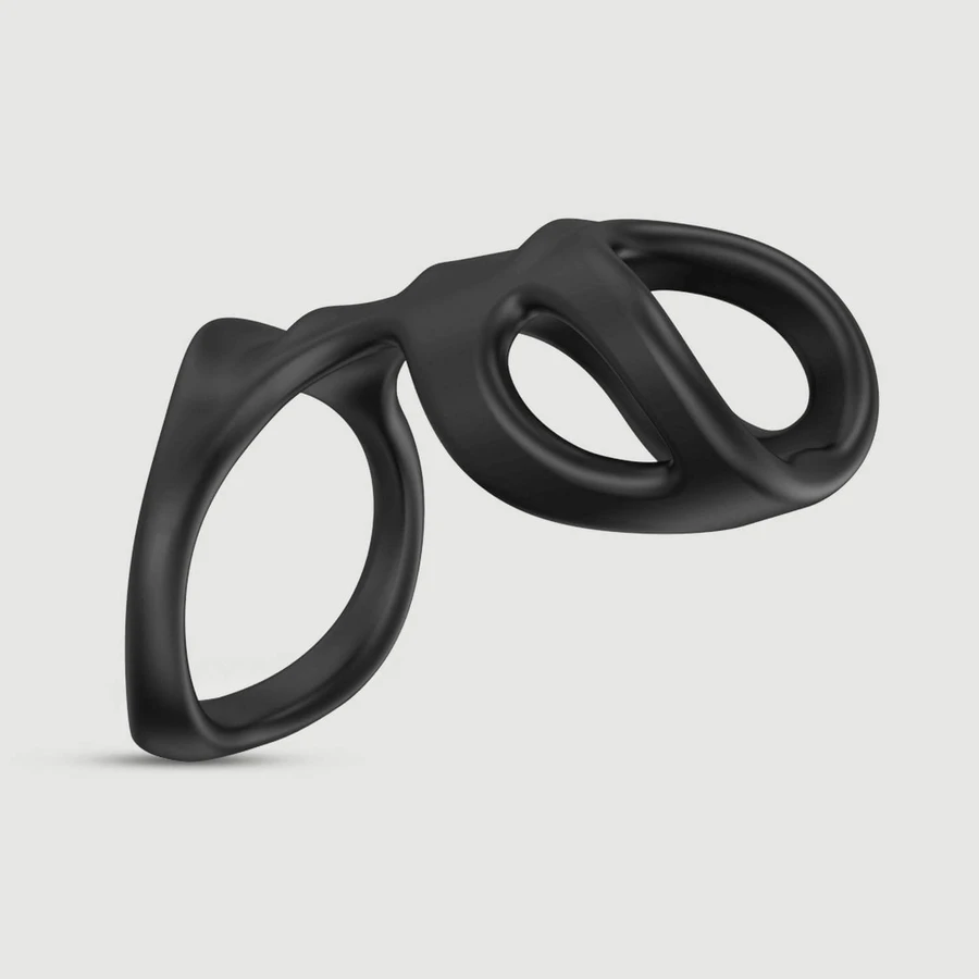 Cock Ring De Silicona Con Funda Ligera Para El Pene - Negro