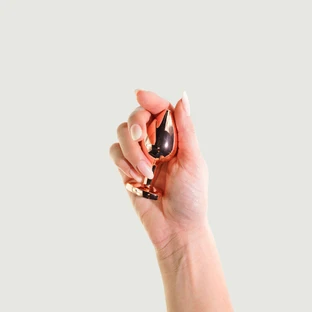 Anal Collection Medium Metall Butt Plug mit Herz-Juwel - Pink/Transparent