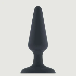 Best Vibe Plug Medium Vibrating Silicone Butt Plug - Black