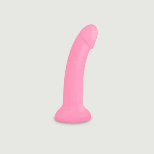 Dildolls Glitzy Premium Silicone Dildo with Suction Cup - Pink