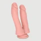 Akhom 17,5 cm Dubbele Realistische Siliconen Dildo met Zuignap - Vlezig