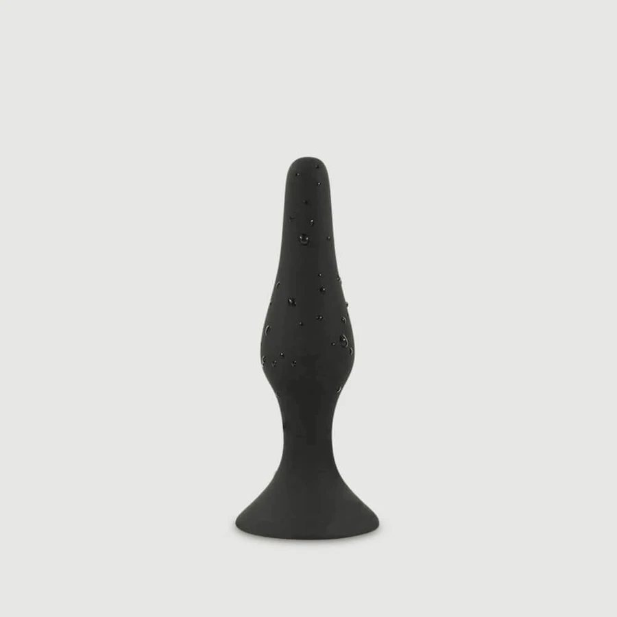 Anal Beginner's Basic Silicone Large Butt Plug mit Saugnapf - Schwarz