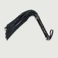 Flogger With Leather Strands & Braided Handle - Black