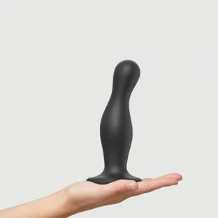 Curvy Plug Large Silicone Premium Dildo with Suction Cup - Black