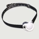 Pacifier Style Gag With Leather Strap & Metal Buckle - Black