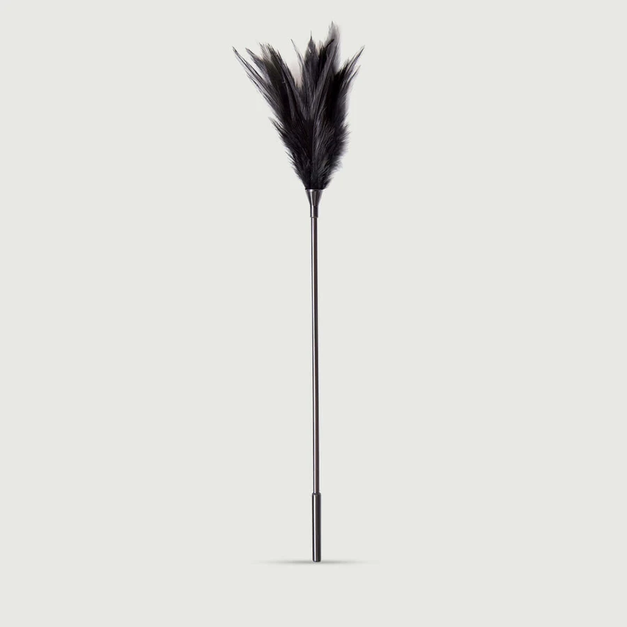 Lange Feather Tease Series Midnight Feather Zintuiglijke Toverstok - Zwart