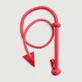 Devil Tail Whip With Triangle Tip & Wrist Loop - Red