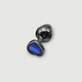 Anal Collection Medium Metal Butt Plug with Heart Jewel - Black/Light Blue