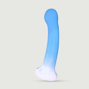 Nikita 18 cm Curved Classic Silikon Dildo mit Saugnapf - Blau