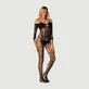 Bodystocking con estampado de rombos - Negro - Talla única