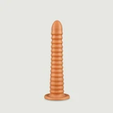 Consolador Extra Grande Bombyx de Silicona con Costillas y Ventosa 27 x 5 cm - Oro