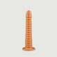 Extra Large Bombyx Silicone Dildo with Ribs &amp; Suction Cup 27 x 5 cm - Gold