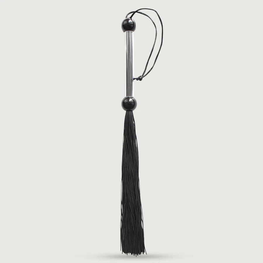 Mini Flogger mit Kunststoffgriff und dünnen Kanten - Schwarz