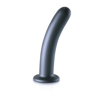 Smooth Silicone G-Spot Dildo - 7''' / 17 cm - Gunmetal