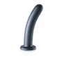 Gode point G en silicone lisse - 7''' / 17 cm - Métallique / 17 cm - Gunmetal