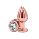 Anal Collection Large Metal Butt Plug with Round Jewel - Pink/Transparent