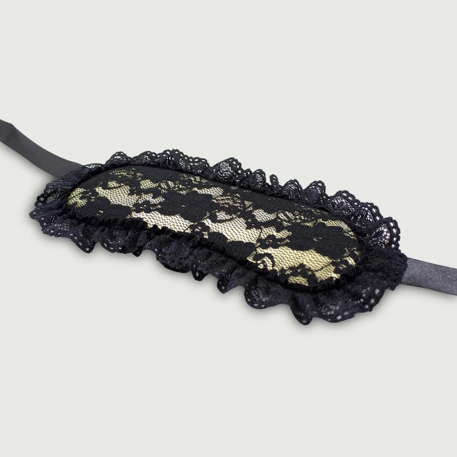 Blinddoek van satijn en kant - Goud