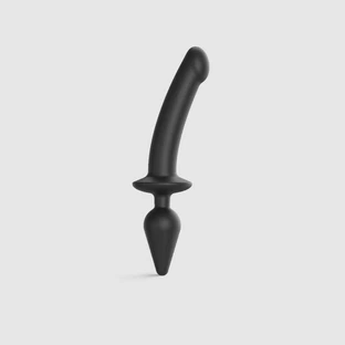 Switch Plug In XX-Large Semi Realistische Dildo met Butt Plug - Zwart