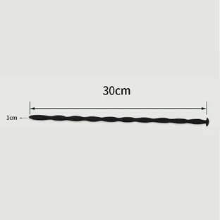 300 x 10 mm Silikon-Urethral-Schall - Schwarz
