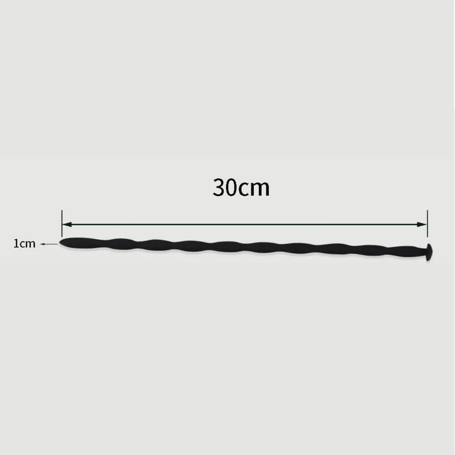 300 x 10 mm Silikon-Urethral-Schall - Schwarz