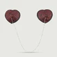 Nippelpasties in Herzform mit Kette und Metalldetails - Schwarz/Rot
