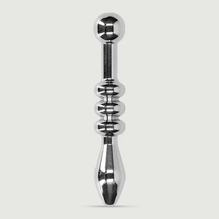 Plug pour pénis en métal avec nervures 10 mm - Argent