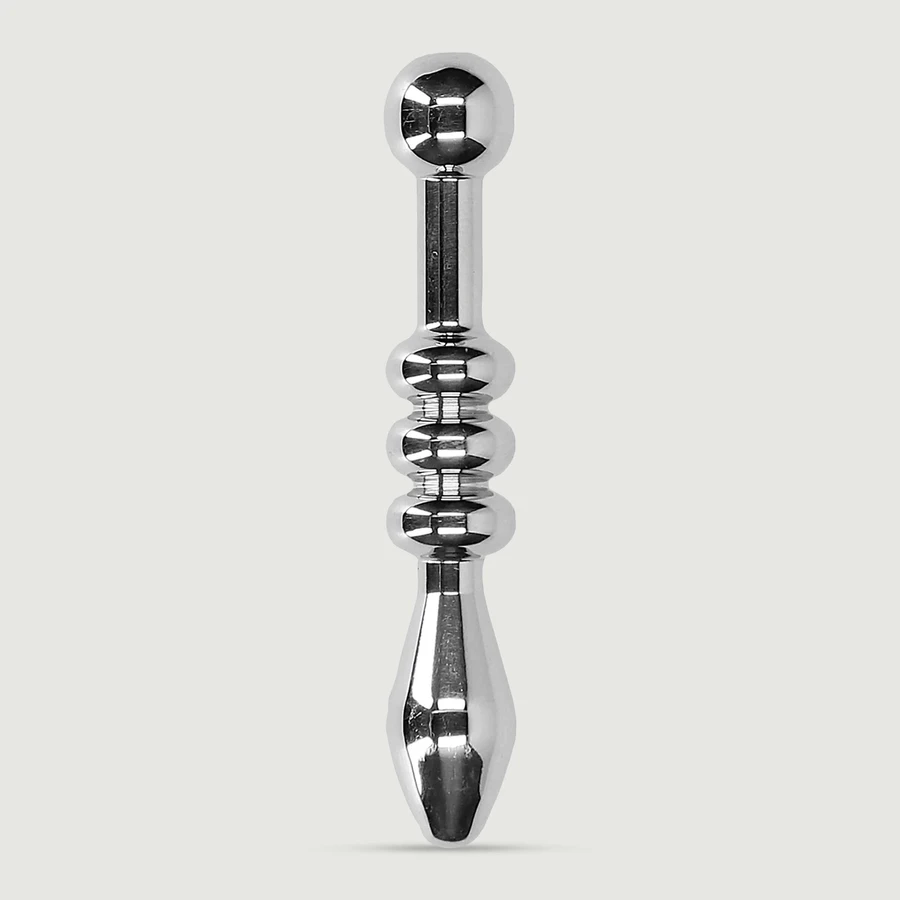 Plug pour pénis en métal avec nervures 10 mm - Argent