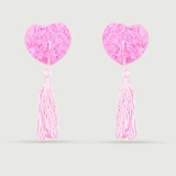 Nipple Pasties With Tulle Flowers & Tassels - Pink