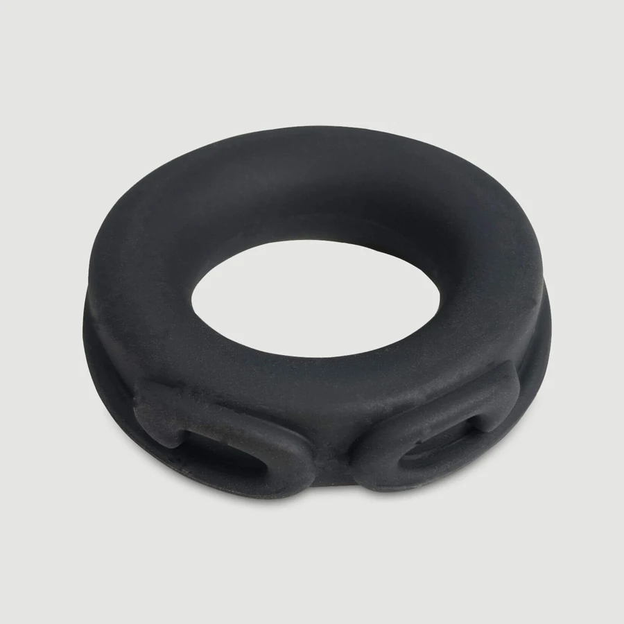 Soepele Monkey Siliconen Cock Ring 45 mm - Zwart