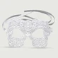Lace Eye Mask With Floral Pattern &amp; Satin Ribbons - White